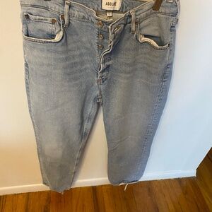 AGOLDE RILEY HIGH WAIST CROP STRAIGHT LEG JEANS -SIZE 31, DYNAMIC